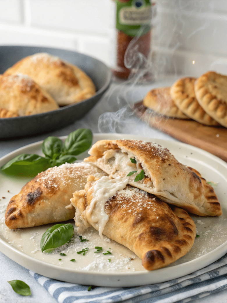 Chicken Alfredo Air Fryer Calzones