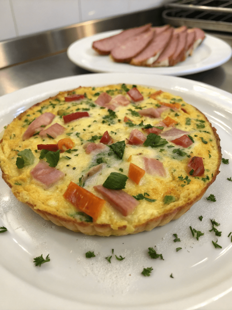 Fluffy Crustless Quiche with Ham