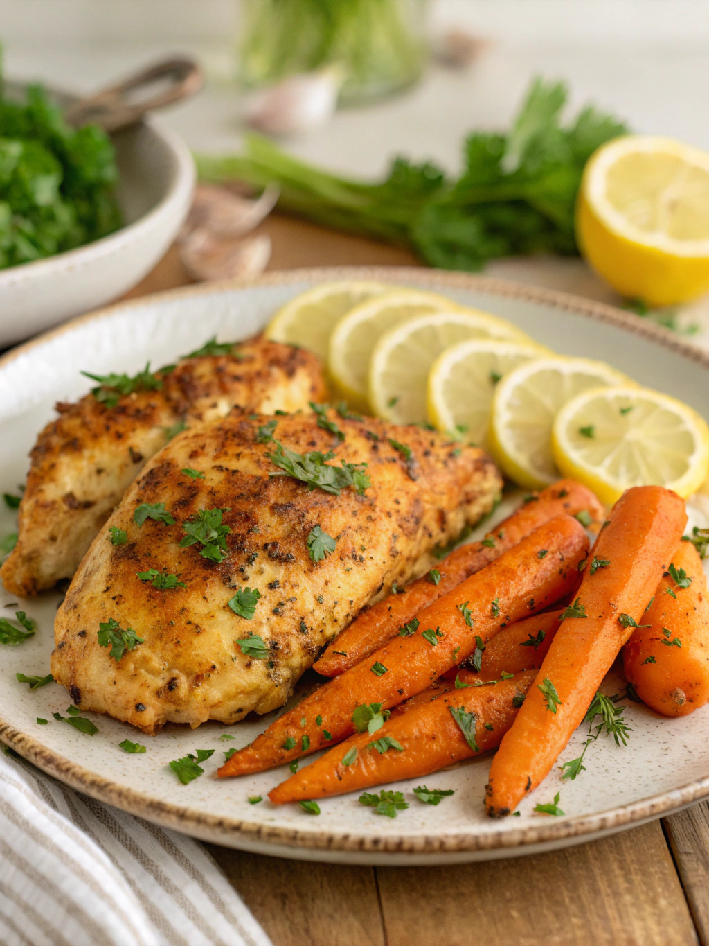 Garlic Herb Chicken & Carrot Plate