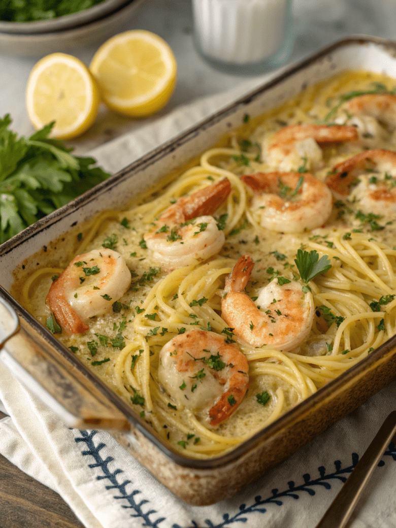 Shrimp Scampi Bake