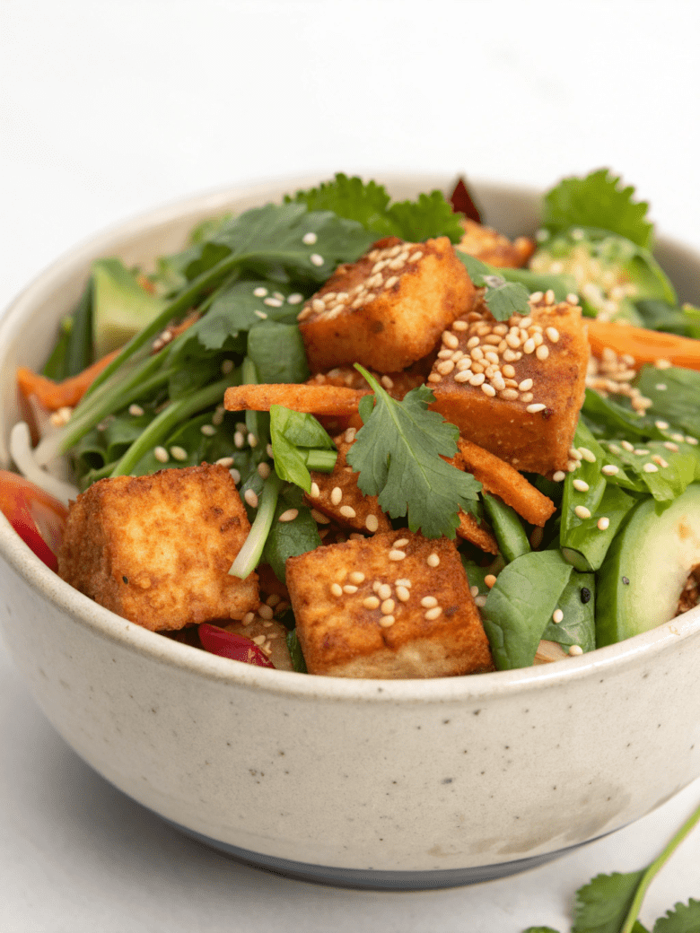 crispy tofu salad bowl