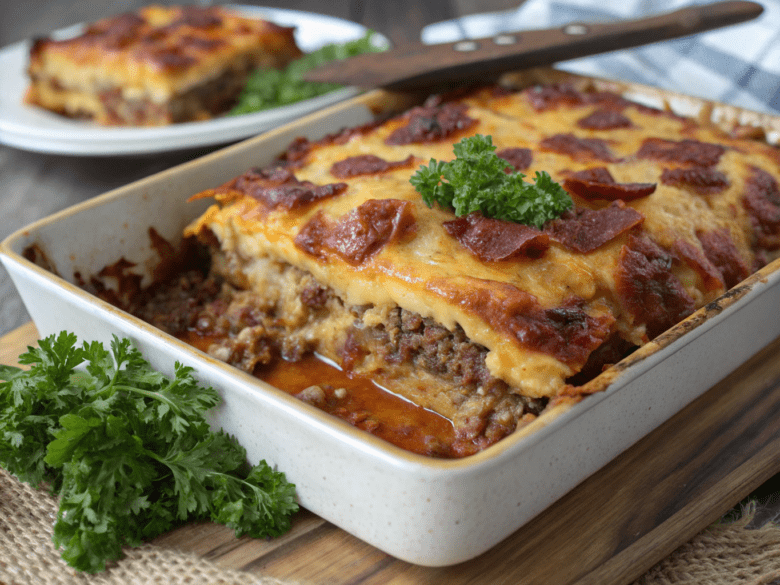 BBQ Bacon Cheeseburger Casserole