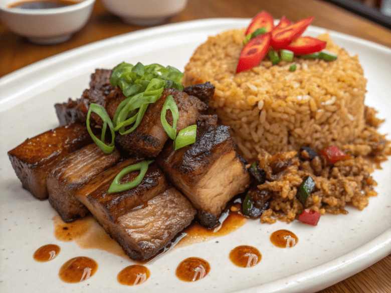 Filipino Pork Belly Adobo with Fried Rice