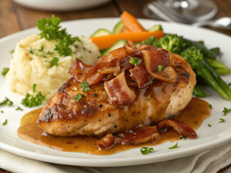 Maple Glazed Chicken with Crispy Bacon