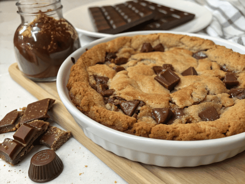 Nutella Stuffed Cookie Pie