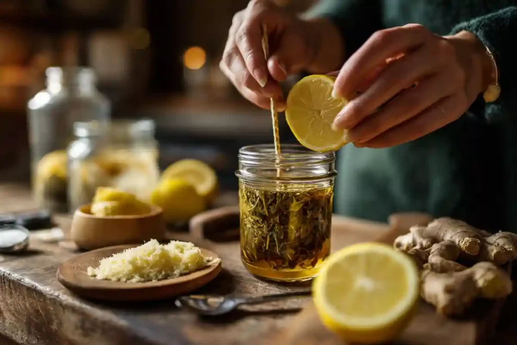 Preparing the Brazilian Mounjaro Detox Drink.