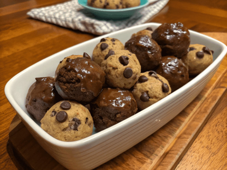 chocolate chip cookie dough brownie bombs
