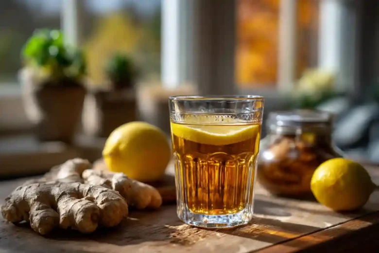 Mounjaro Recipe for Weight Loss Detox Drink with lemon, green tea, and ginger.