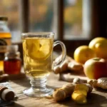 Natural Mounjaro Detox Drink with green tea, lemon, and ginger.