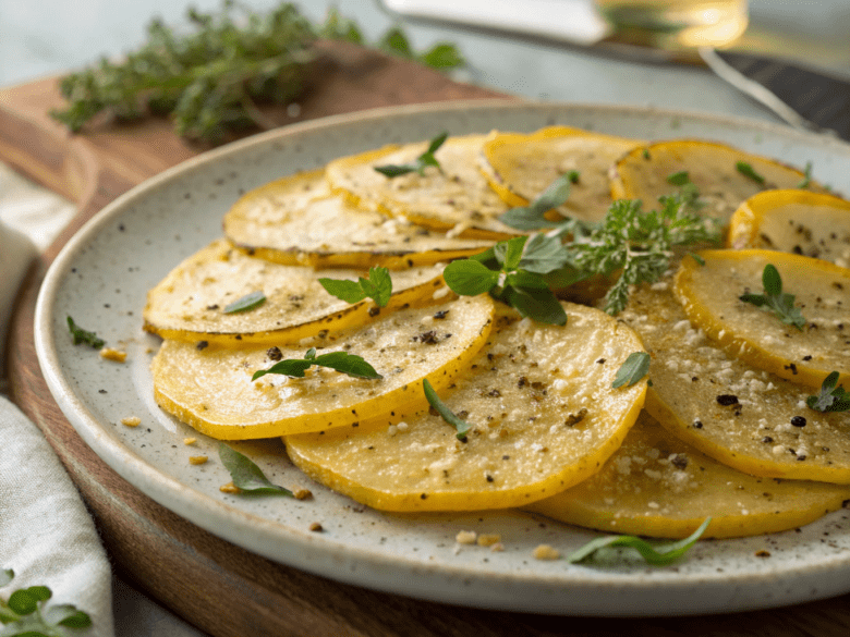 thinly sliced parmesan squash