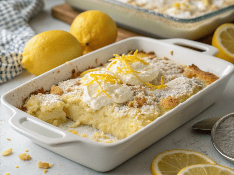 4-Ingredient Lemon Cream Cheese Dump Cake