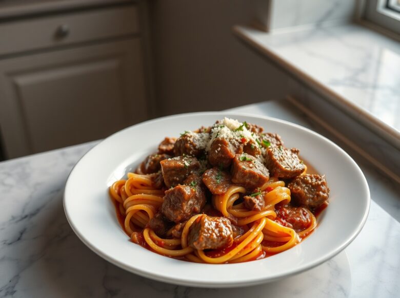 Delicious beef cheek ragu cooked in Cookeo, rich and flavorful