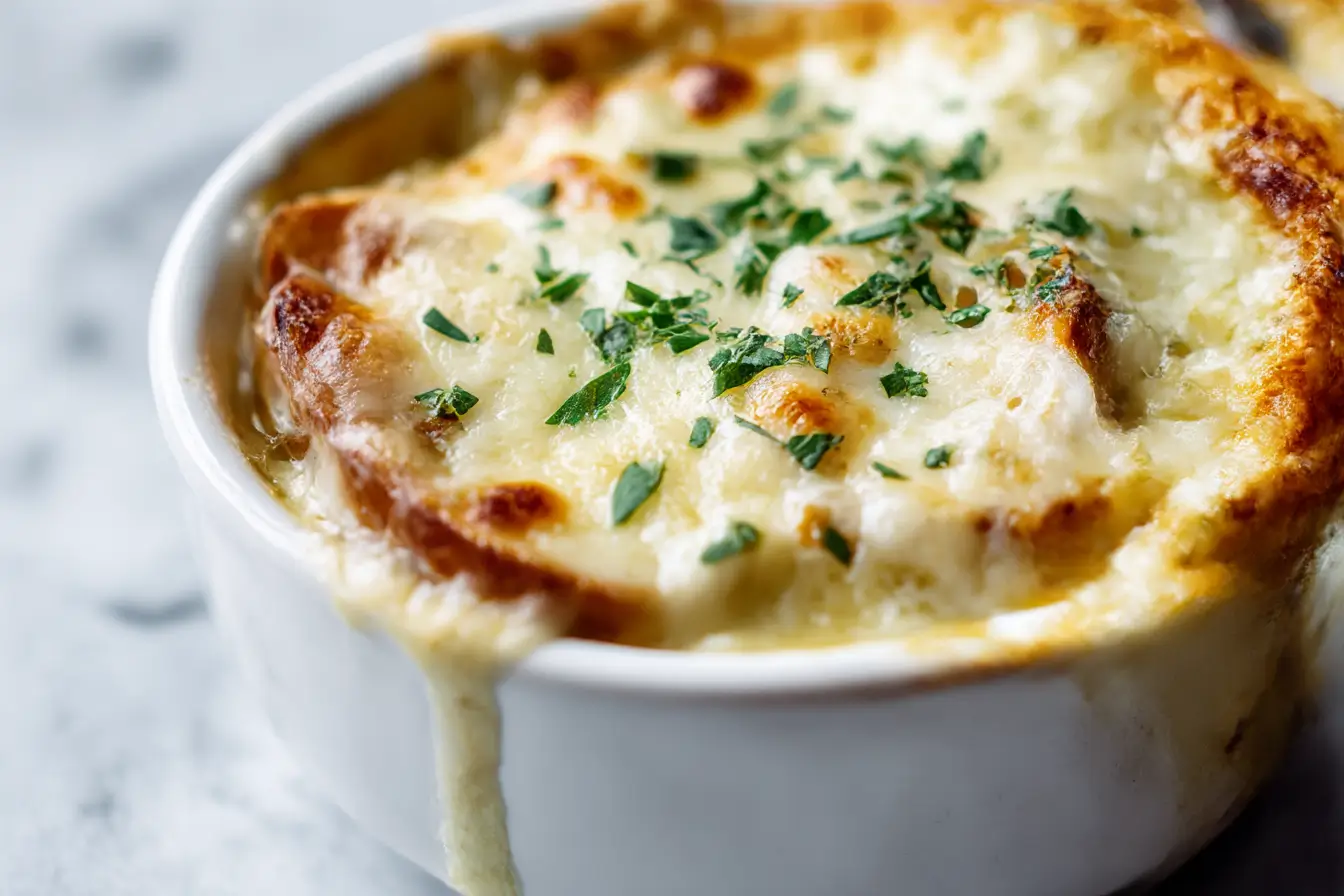 Delicious French onion soup dip that's cheesy and flavorful.