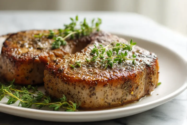 Lemon pepper pork cooked in Cookeo, seasoned to perfection.