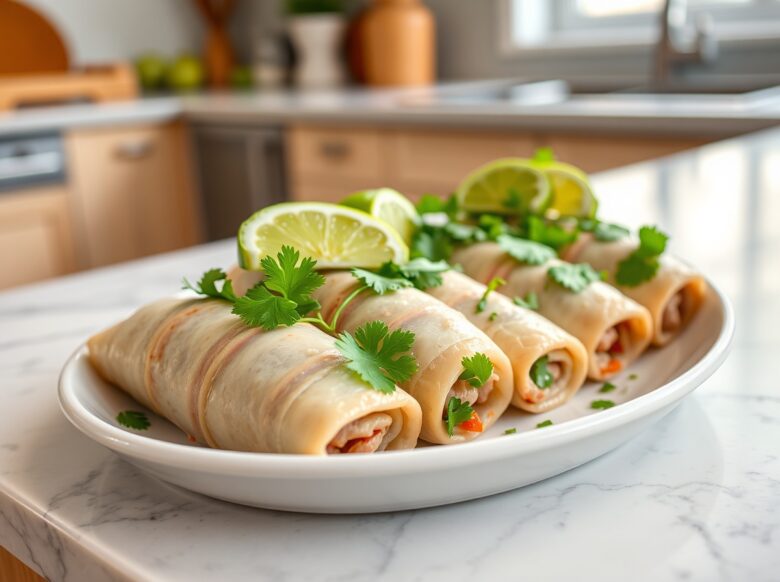 Delicious Mexican pork rolls cooked in a Cookeo, stuffed with flavorful ingredients.