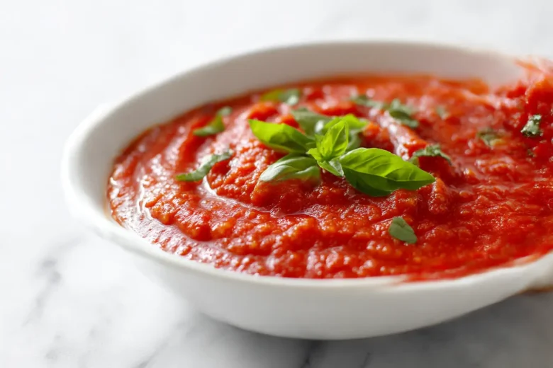 Delicious slow cooker marinara sauce made in the Cookeo.