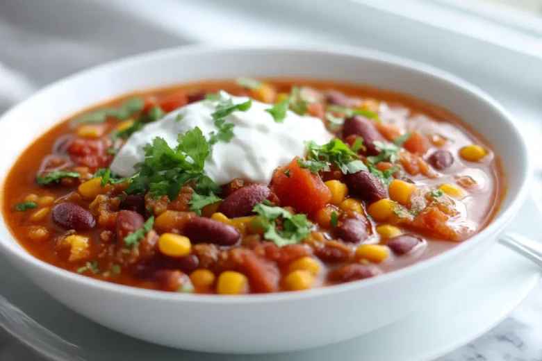 Delicious Taco Soup made in Cookeo, packed with flavors.