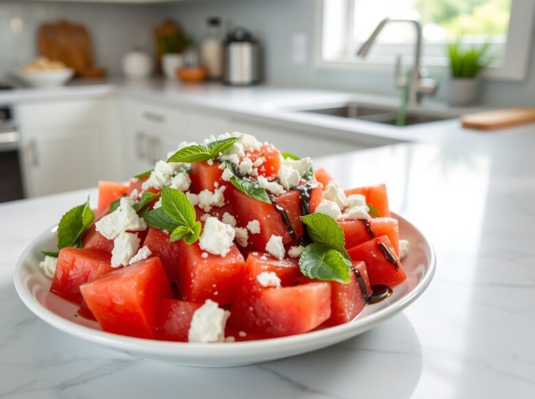 Delicious watermelon salad prepared effortlessly in Cookeo.