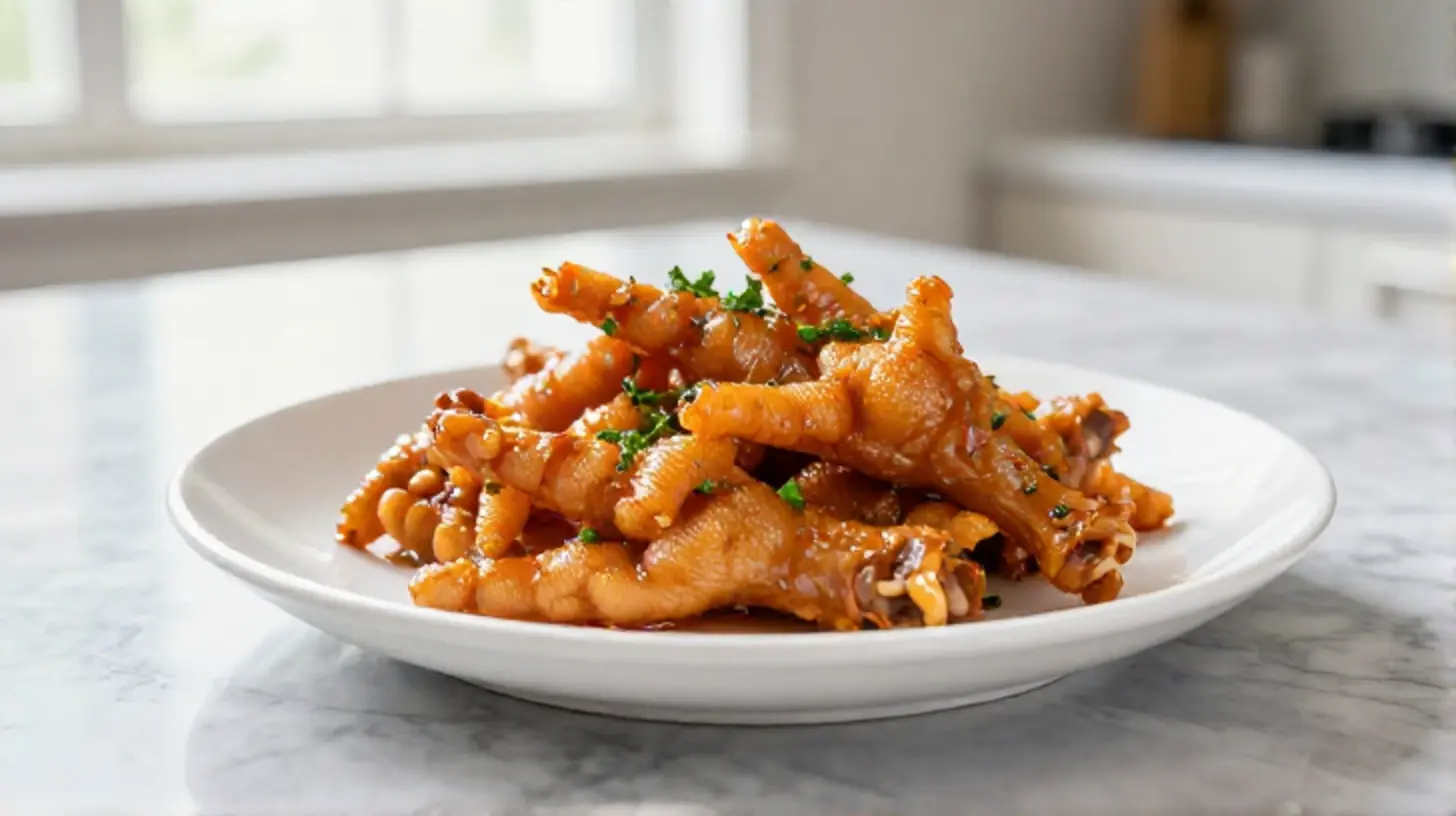 Delicious chicken feet prepared with rich flavors