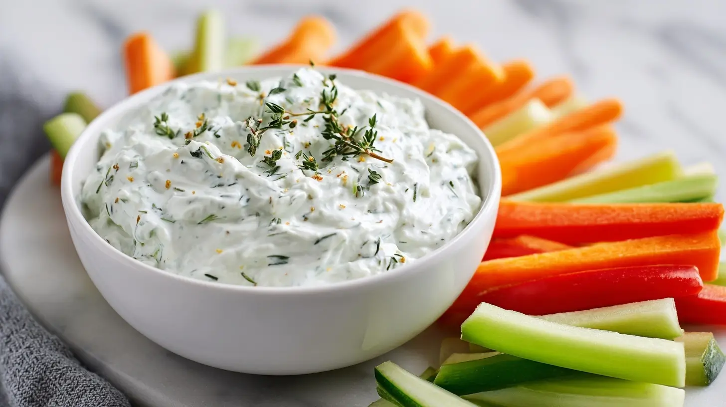 Delicious Knorr vegetable dip served with fresh veggies